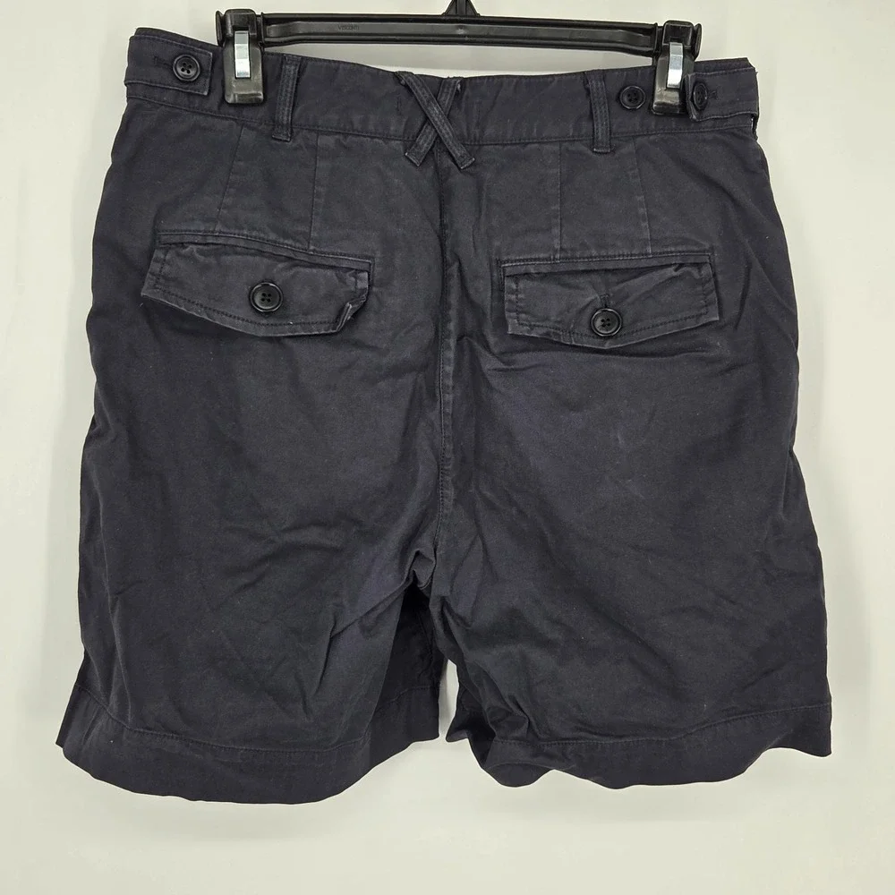 Alex Mill Chino Shorts Mens 30 Navy Blue Button Front Adjustable Above Knee 6.5